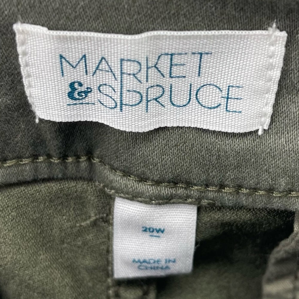 Market & Spruce Olive Green Bermuda Shorts, Stretch Cotton Blend, Women's 20W - Picture 4 of 5